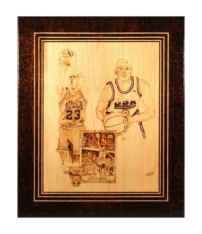 MICHAEL JORDAN WOOD BURNING FLEER ROOKIE