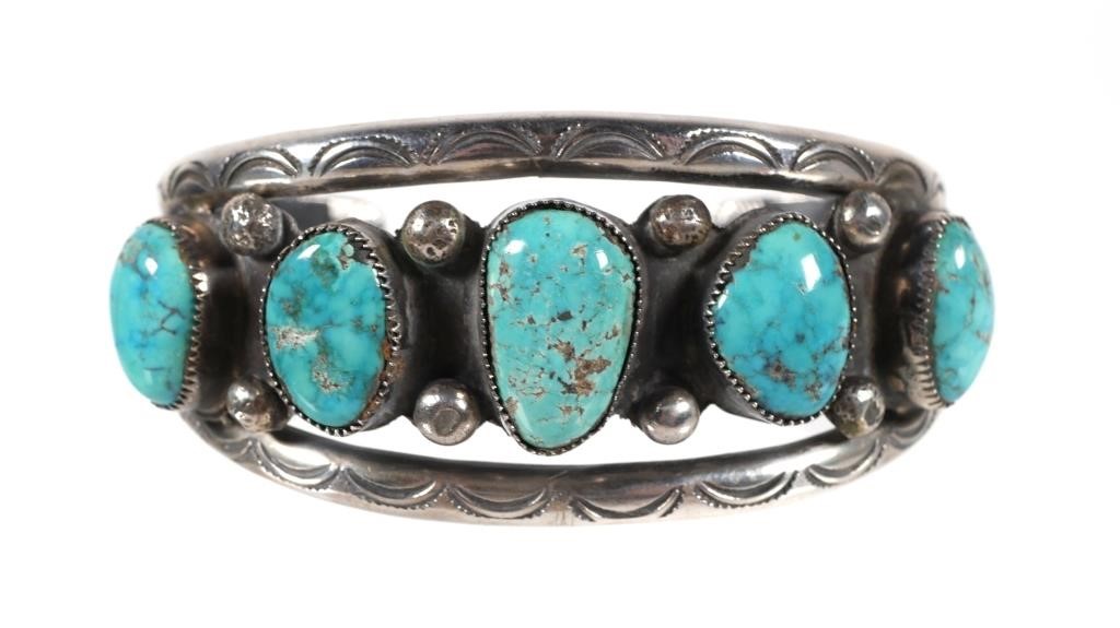 STERLING TURQUOISE CUFF BRACELETSterling 364896