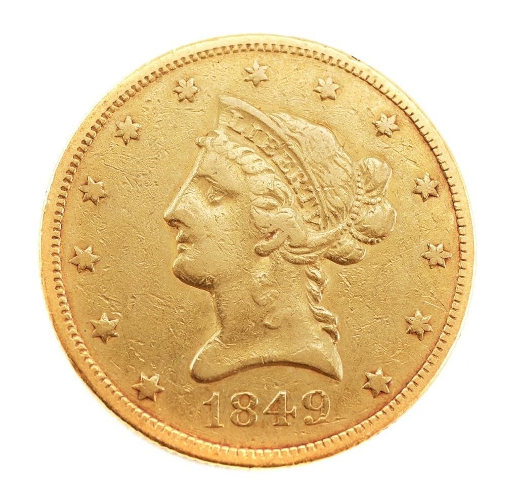 1849 US GOLD TEN DOLLAR $10 COIN1849