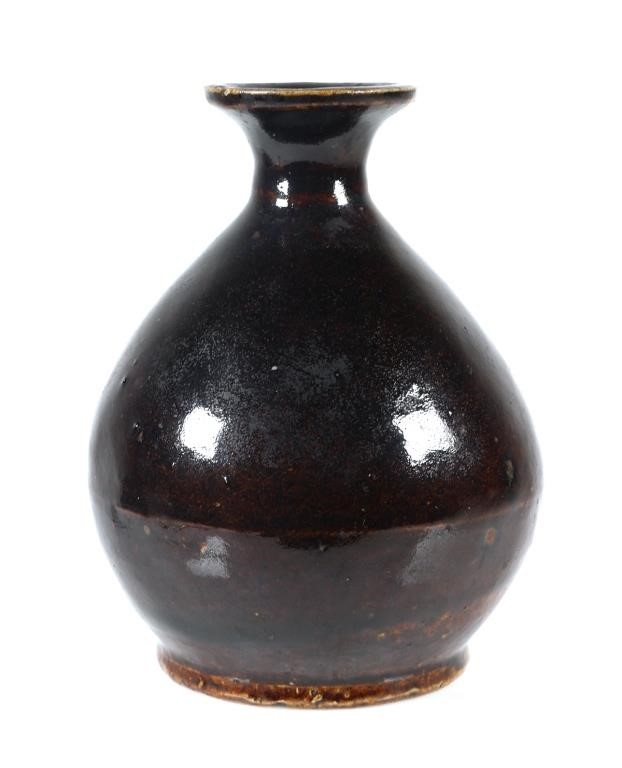 JAPANESE GLAZED STONEWARE SAKE JUGJapanese