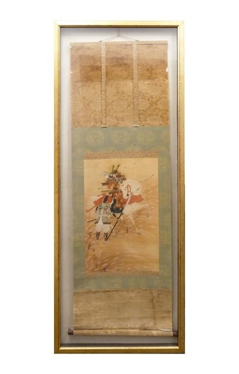 CHINESE SCROLL PAINTING, WARRIOR,