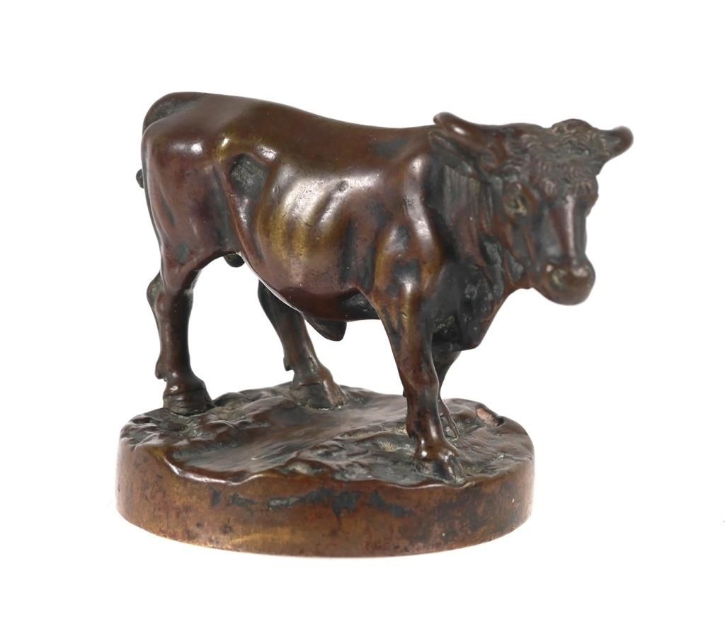 VINTAGE BRONZE BULL SCULPTUREBronze 364932