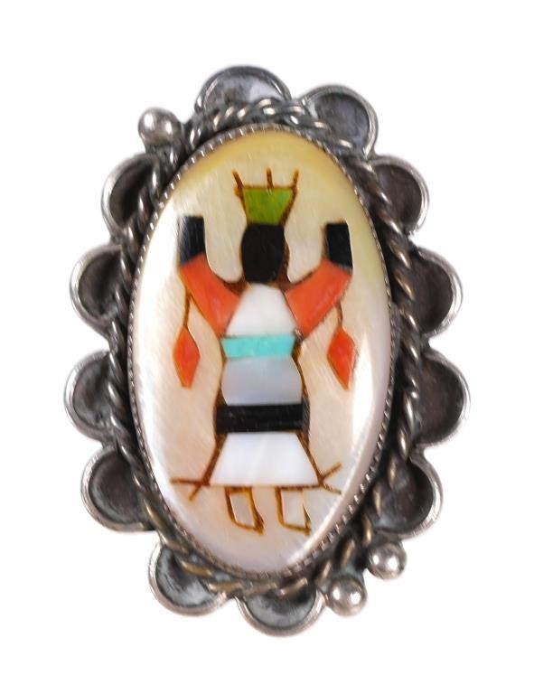 STERLING TURQUOISE CORAL INLAY 364956