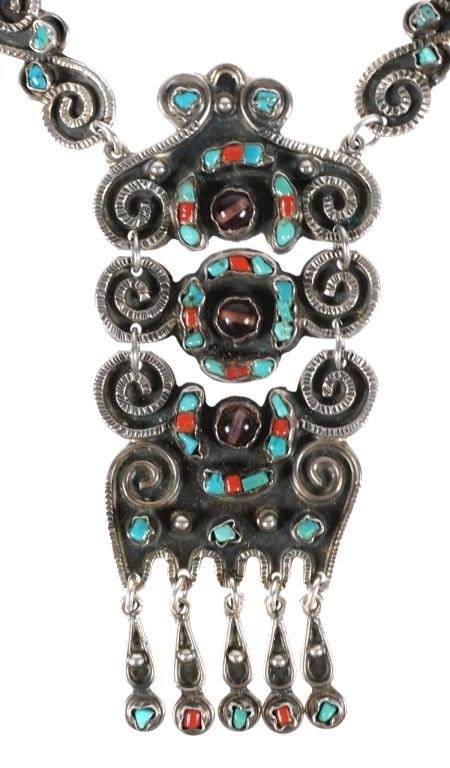 MEXICO STERLING TURQUOISE CORAL 364957