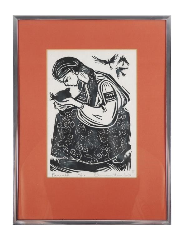 CHRISTINA HOLOWCHUK, WOODCUT PRINT,