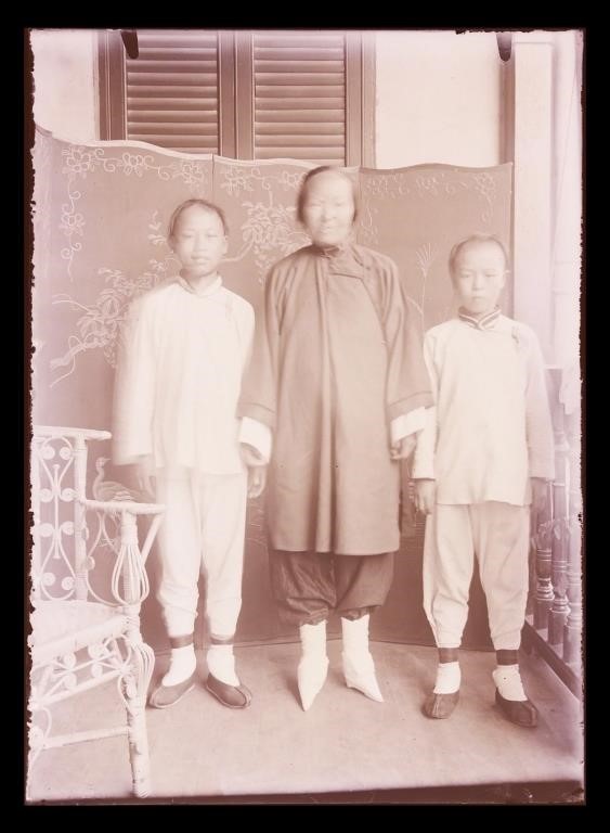 ANTIQUE 5X7 GLASS NEGATIVE CHINESE 36495c
