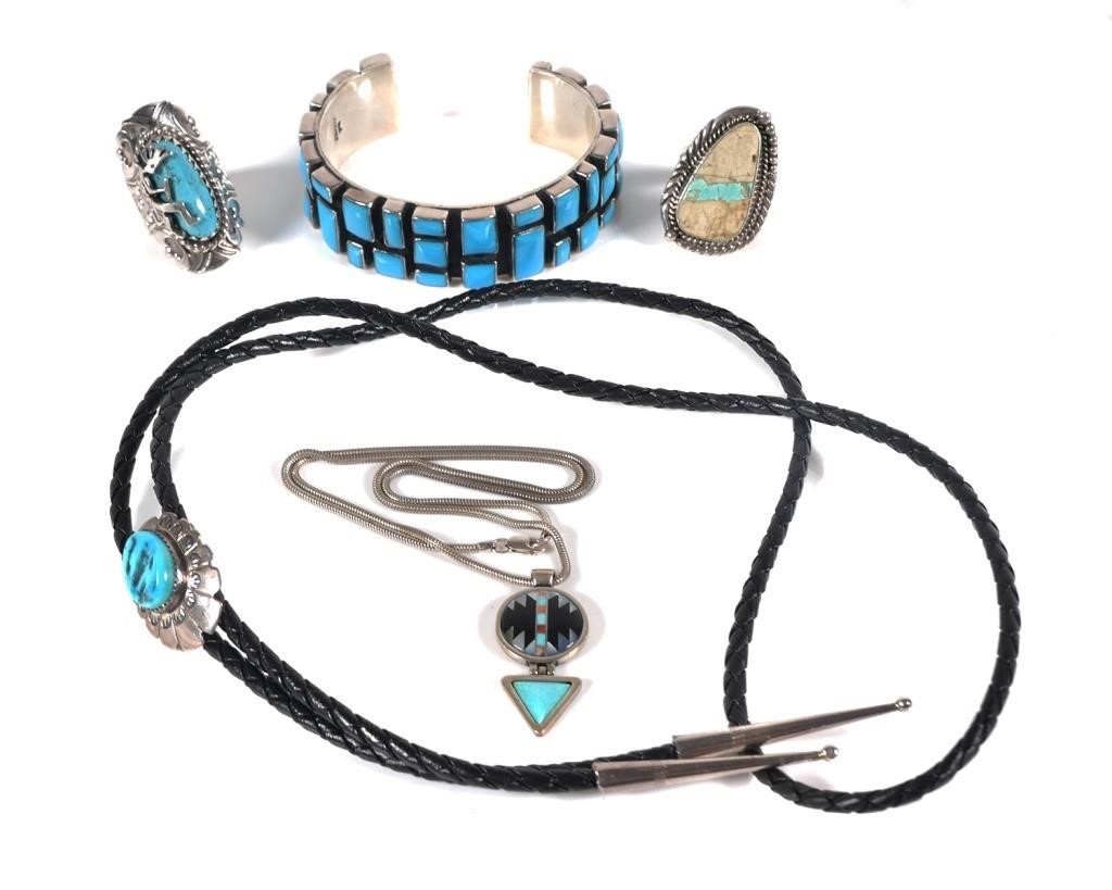 (5) PC STERLING AND TURQUOISE JEWELRYFive