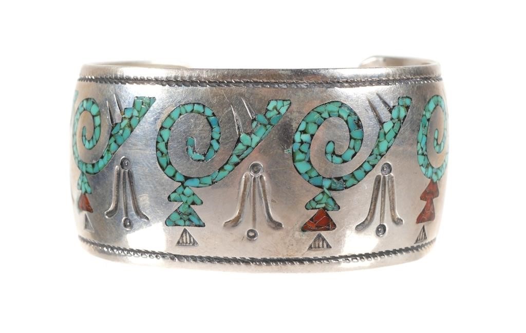 STERLING TURQUOISE CORAL INLAY 364983