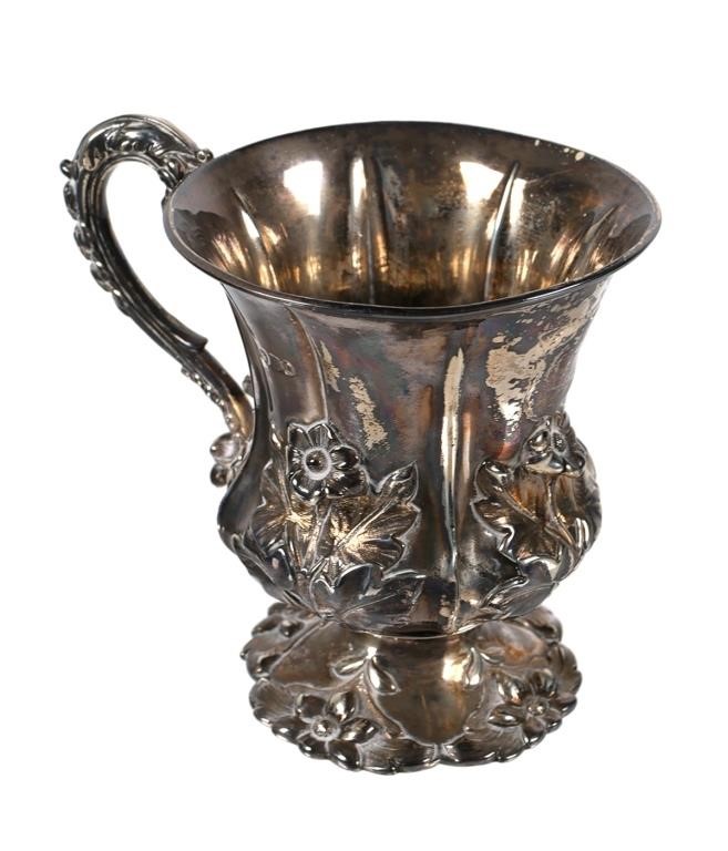 ENGLISH STERLING FLORAL REPOUSSE