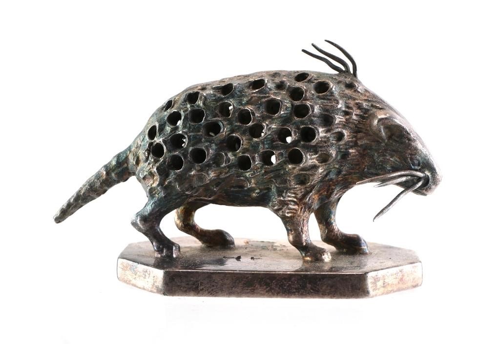 ANTIQUE MERIDEN SILVER PORCUPINE