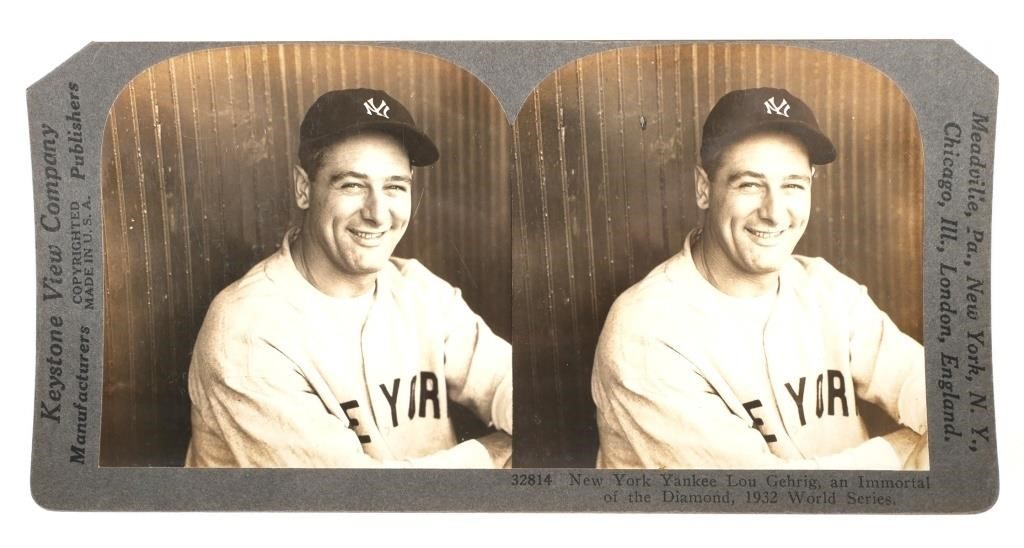 LOU GEHRIG KEYSTONE STEREOVIEWNew