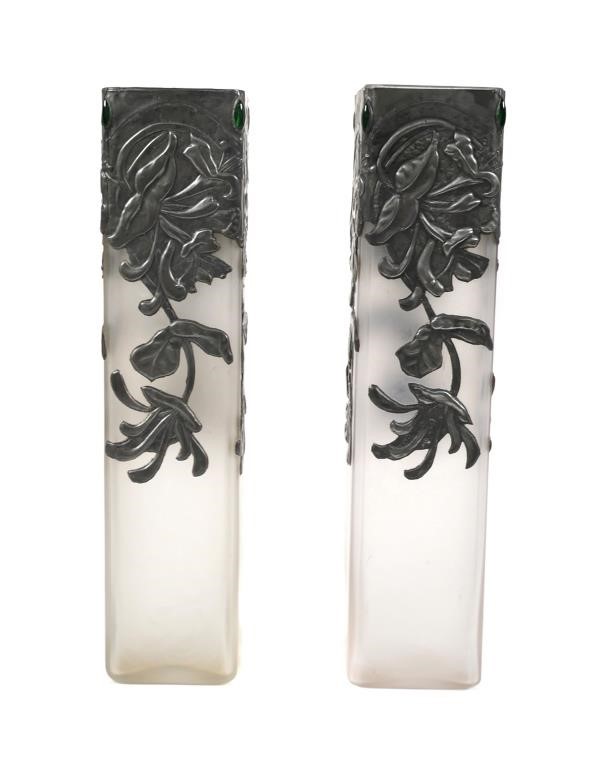 PAIR G. MULLER ART NOUVEAU FROSTED