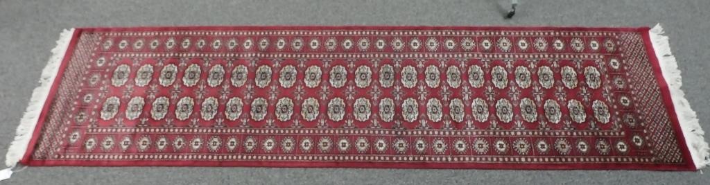 GEOMETRIC RED BOKHARA RUNNER RUGBeautiful 3649f2