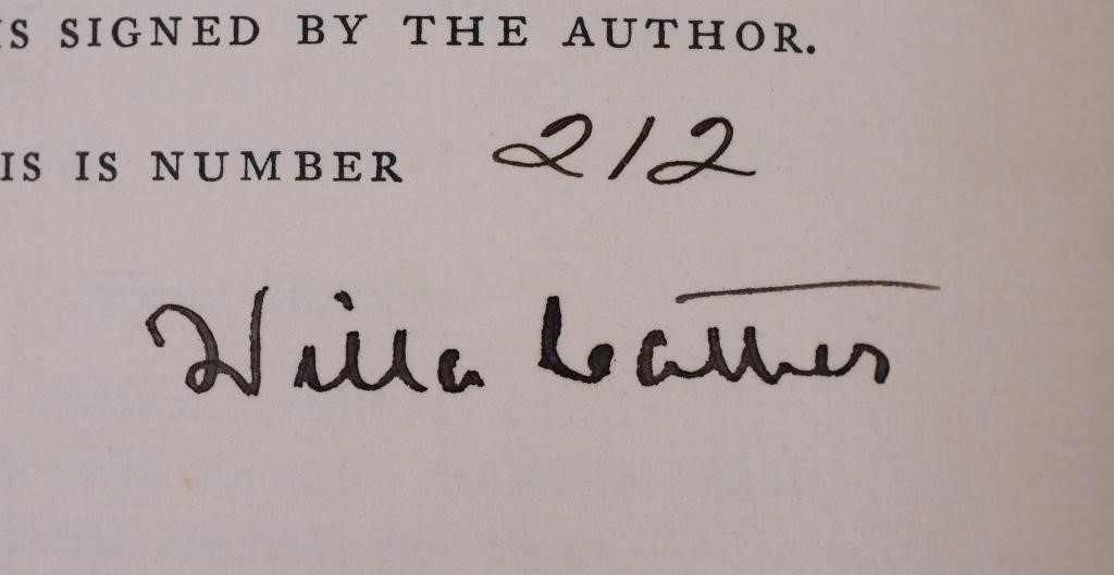 WILLA CATHER SIGNED FIRST EDITIONSigned