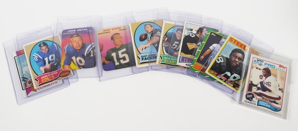 10 VINTAGE FOOTBALL CARDS STARR