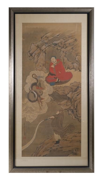 CHINESE SCROLL PAINTING, DRAGON,