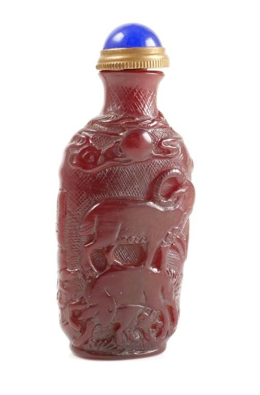 CHINESE OX HORN SNUFF BOTTLEVintage 364baa