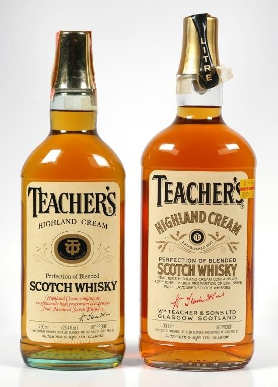 2 BOTTLES SEALED TEACHER S BLENDED 364c3d