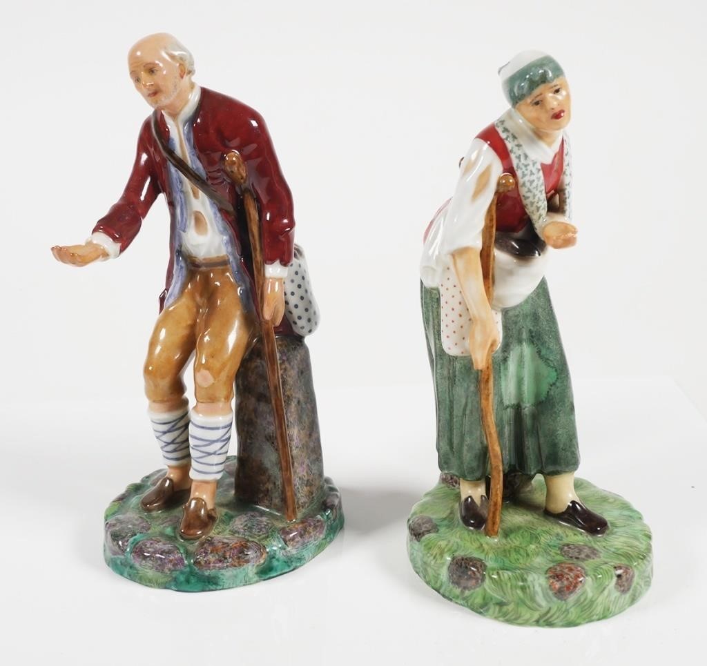 ANTIQUE ROYAL COPENHAGEN MAN AND WOMAN