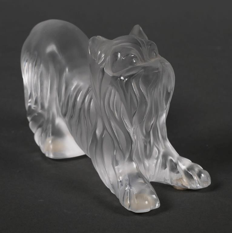 LALIQUE FRANCE YORKSHIRE TERRIER 364caa