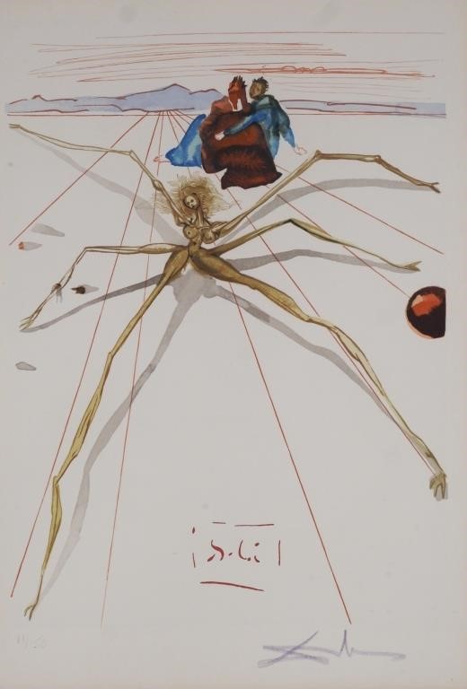 SALVADOR DALI, DIVINE COMEDY WOODBLOCK