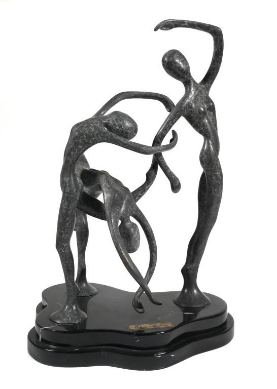 OSHRA MICHAN ABSTRACT BRONZE SCULPTUREThree