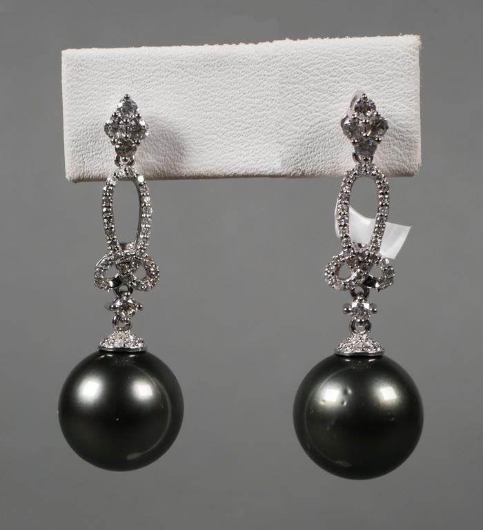 14K BLACK SOUTH SEA PEARL AND DIAMOND