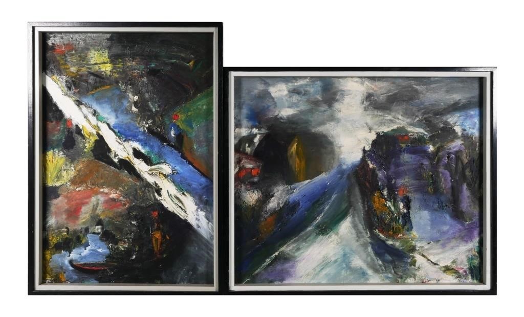 PAIR ABSTRACT EXPRESSIONIST LANDSCAPESPair 364d48