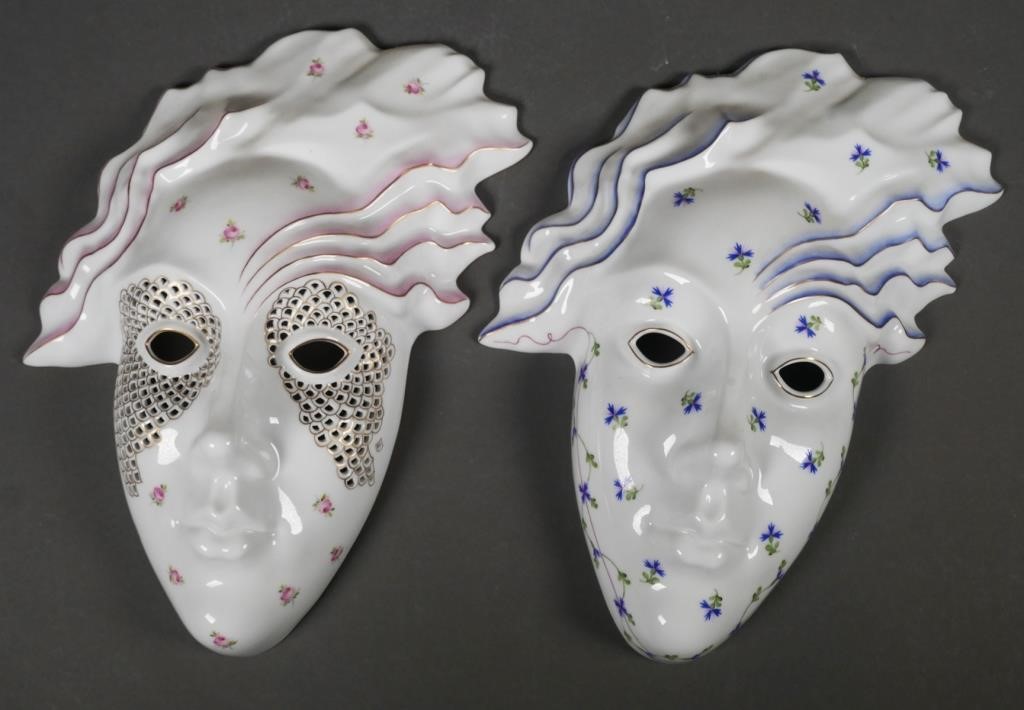 (2) HEREND PORCELAIN MASQUERADE