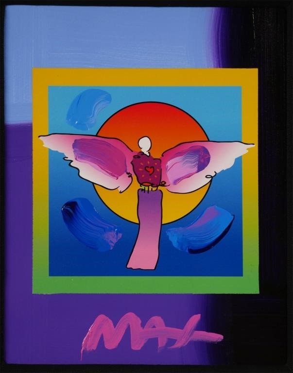 PETER MAX ANGEL EMBELLISHED SERIGRAPH SIGNED Angel 3650b7