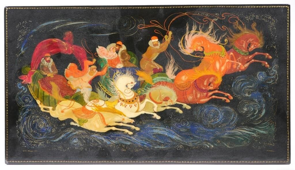 TROIKA, RUSSIAN LACQUER PANEL,