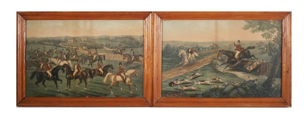 PAIR OF 19TH CENTURY HUNT LITHOGRAPHS,