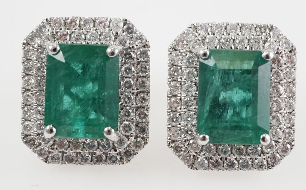 PAIR PLATINUM EMERALD DIAMOND 365144