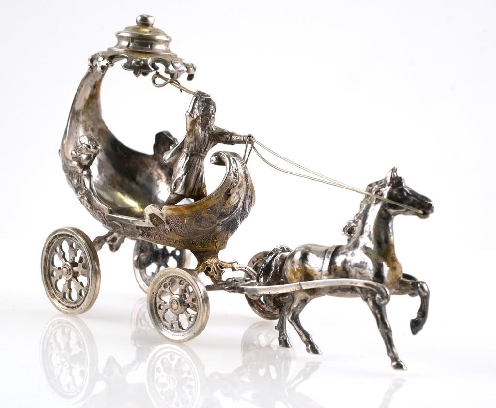 SILVER MINIATURE HORSE BUGGY 365169