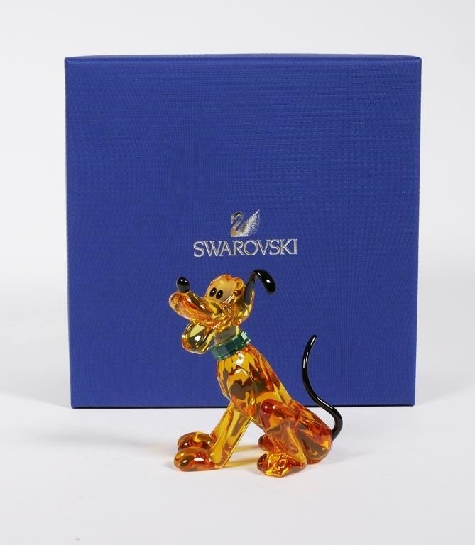 SWAROVSKI CRYSTAL DISNEY PLUTO FIGURINERetired