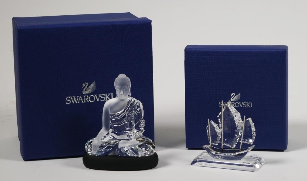 (2) SWAROVSKI CRYSTAL FIGURES, ASIAN