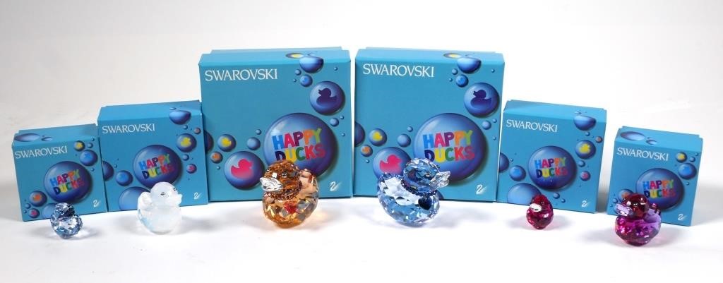  6 SWAROVSKI RUBBER DUCKY FIGURINESGroup 3651b1