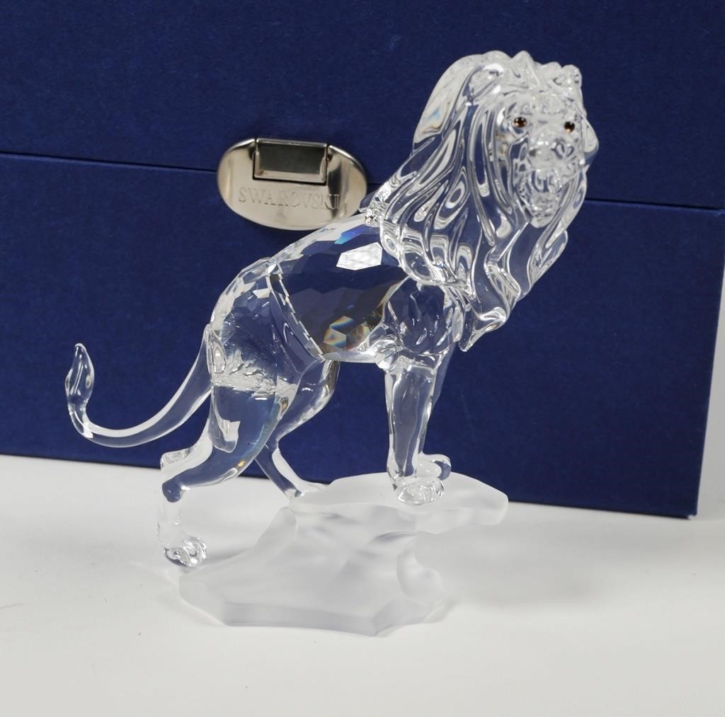  2 SWAROVSKI CRYSTAL LION FIGURINESTwo 3651b3