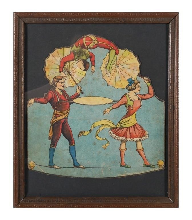 1913 CIRCUS LITHOGRAPH TOY, HIGHWIRE