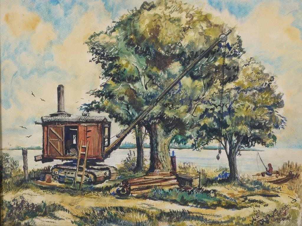 JAMES HARRIES, WPA WATERCOLOR LANDSCAPEWPA