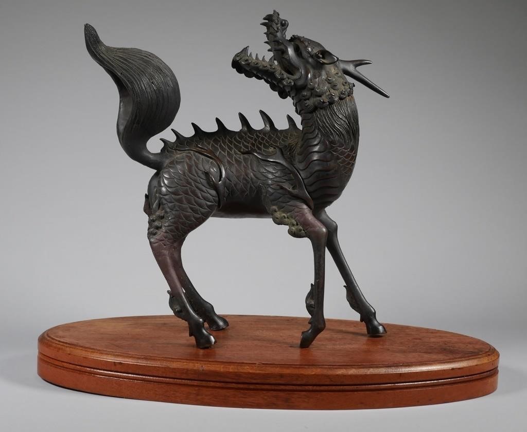 CHINESE DRAGON LONGMA QILIN CENSERCast 36522e