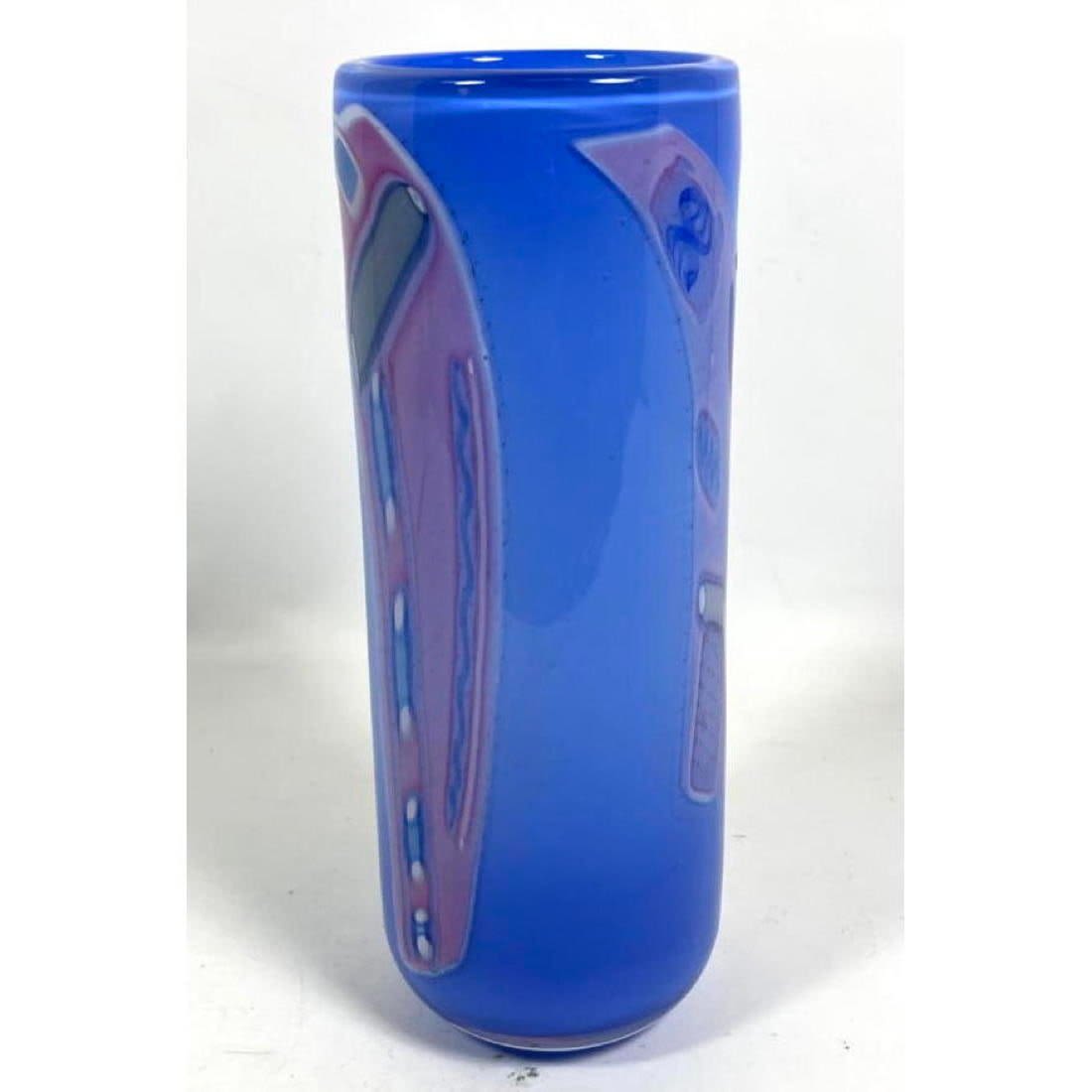 Signed Studio Art Glass Tall Cylindrical 362b39