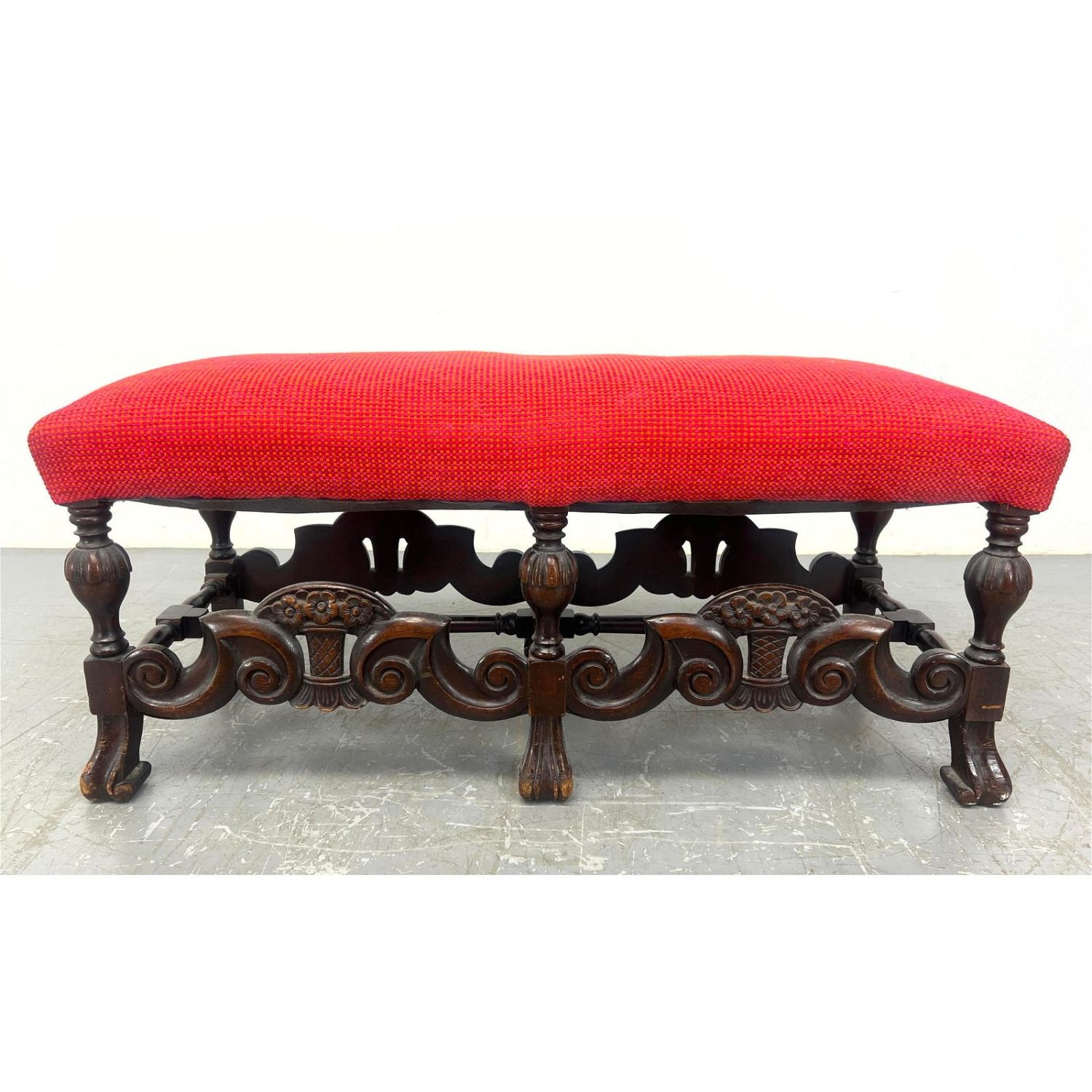 Heavily Carved Gothic Upholstered 362b31