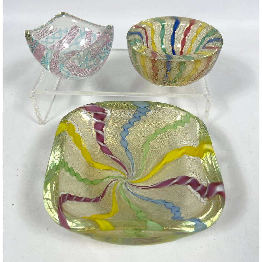 3pc Italian Murano Art Glass Bowls.