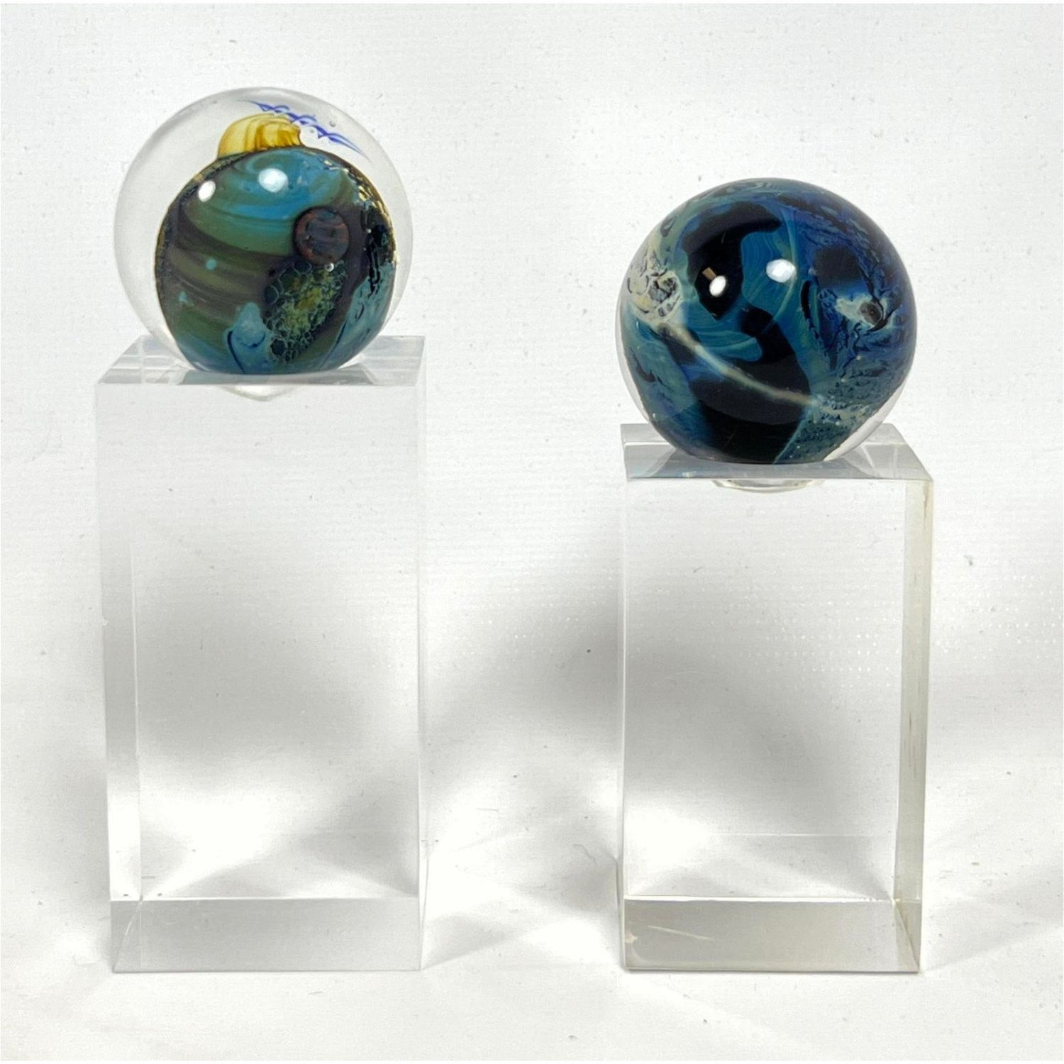 2pc JOSH SIMPSON Studio Art Glass 362b44