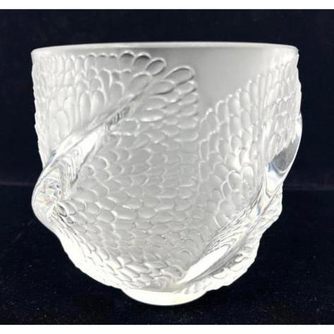 LALIQUE France Crystal Vase Bird 362b56