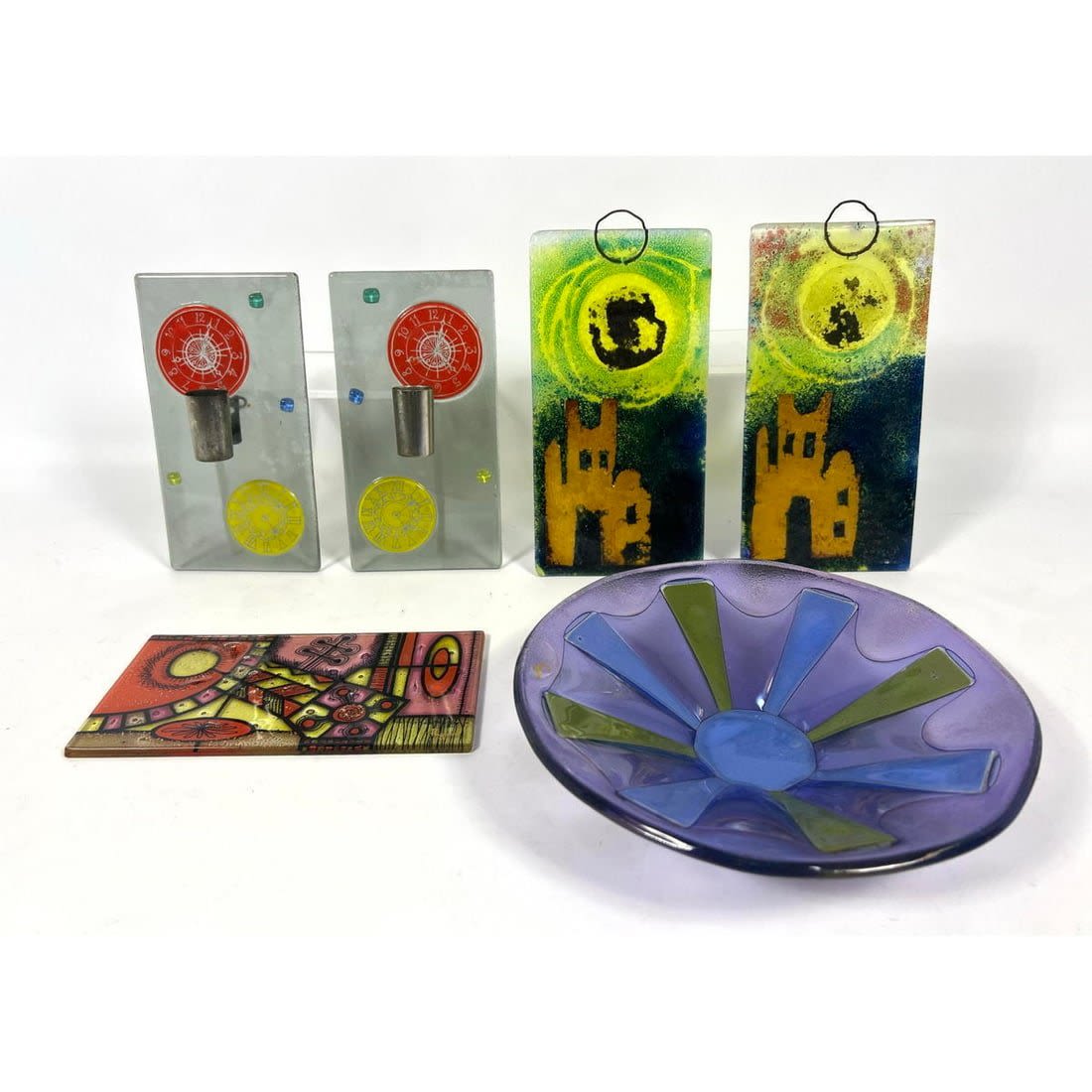 6pc Mid Century Fused Glass Collection  362b60