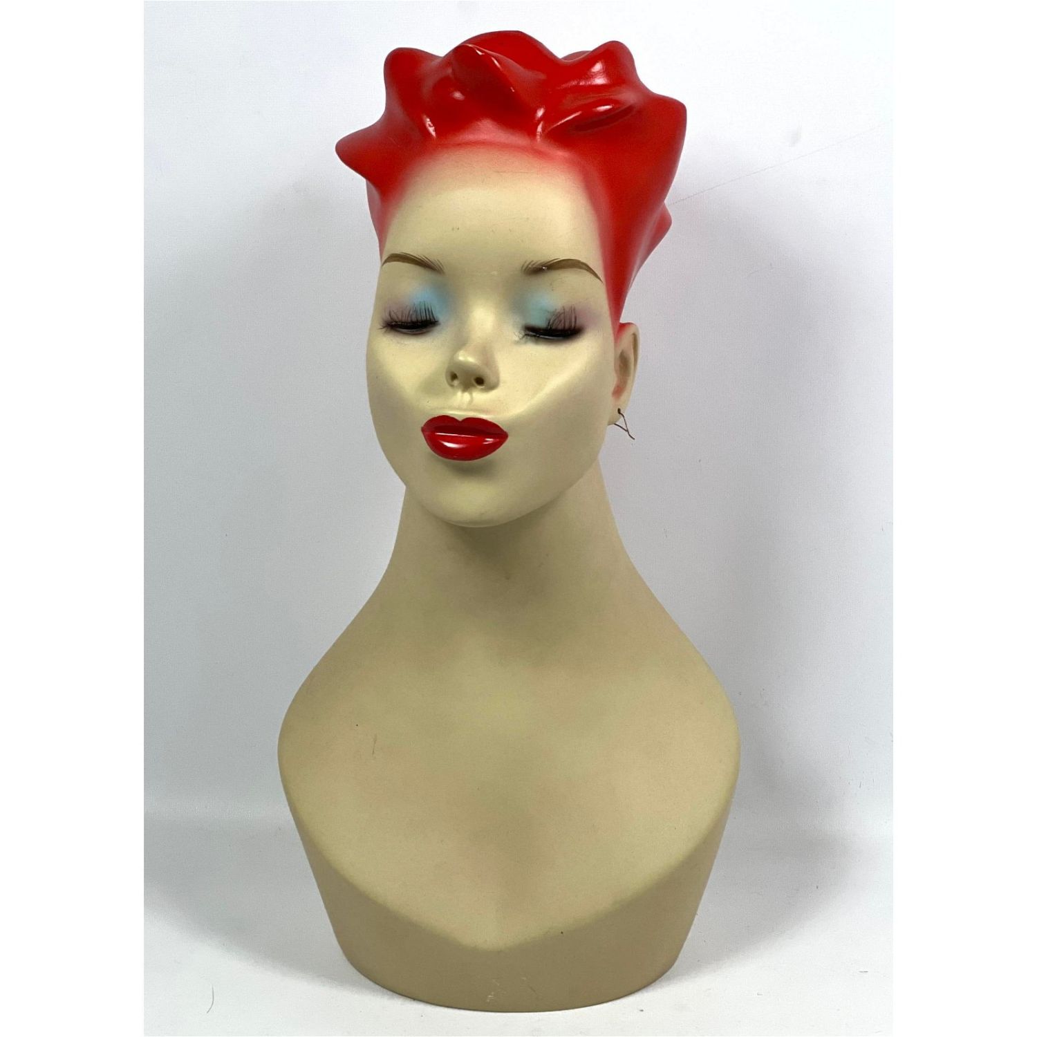 Red Hair Head Bust Display Mannequin.