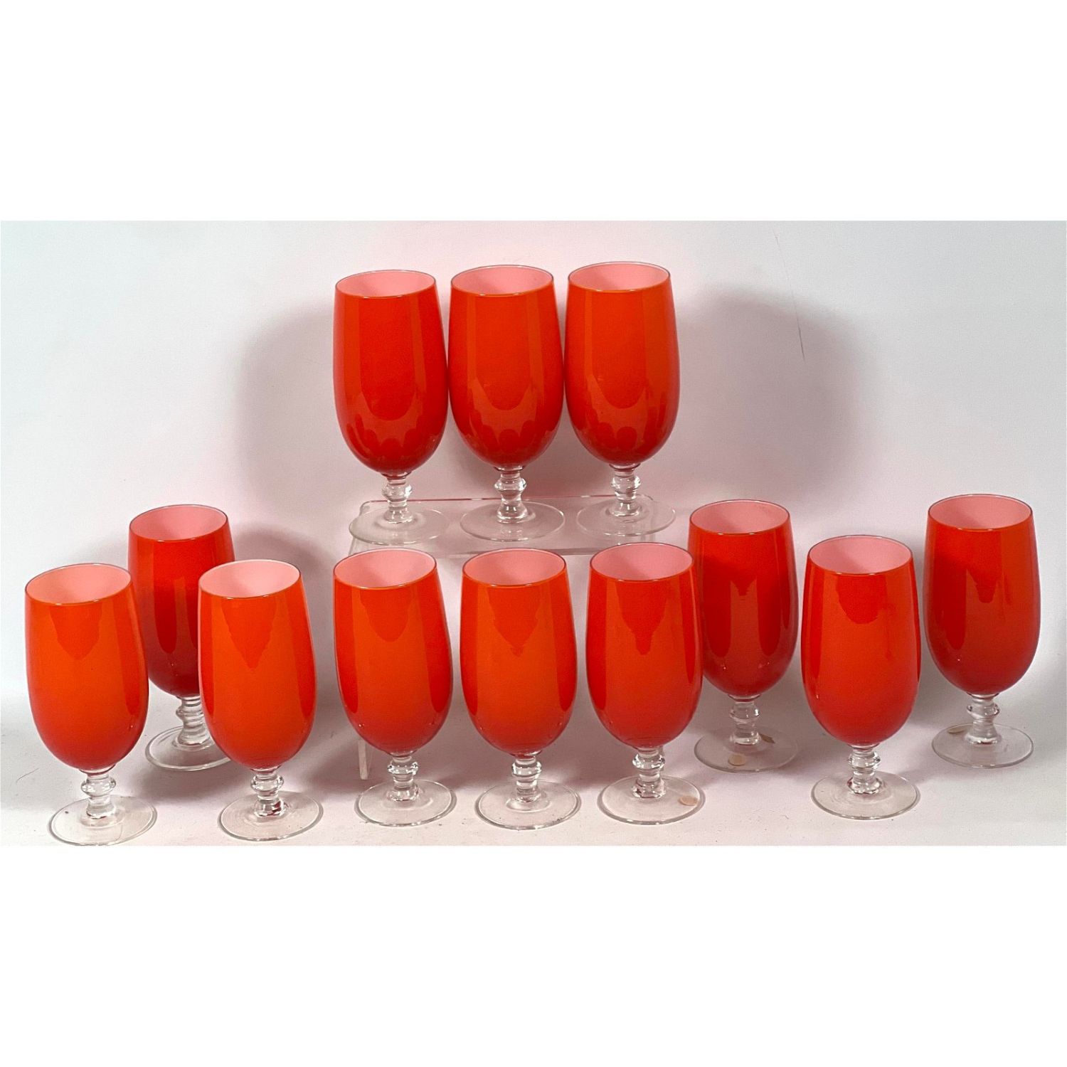 12pc Italian Stemware Wine Glasses.