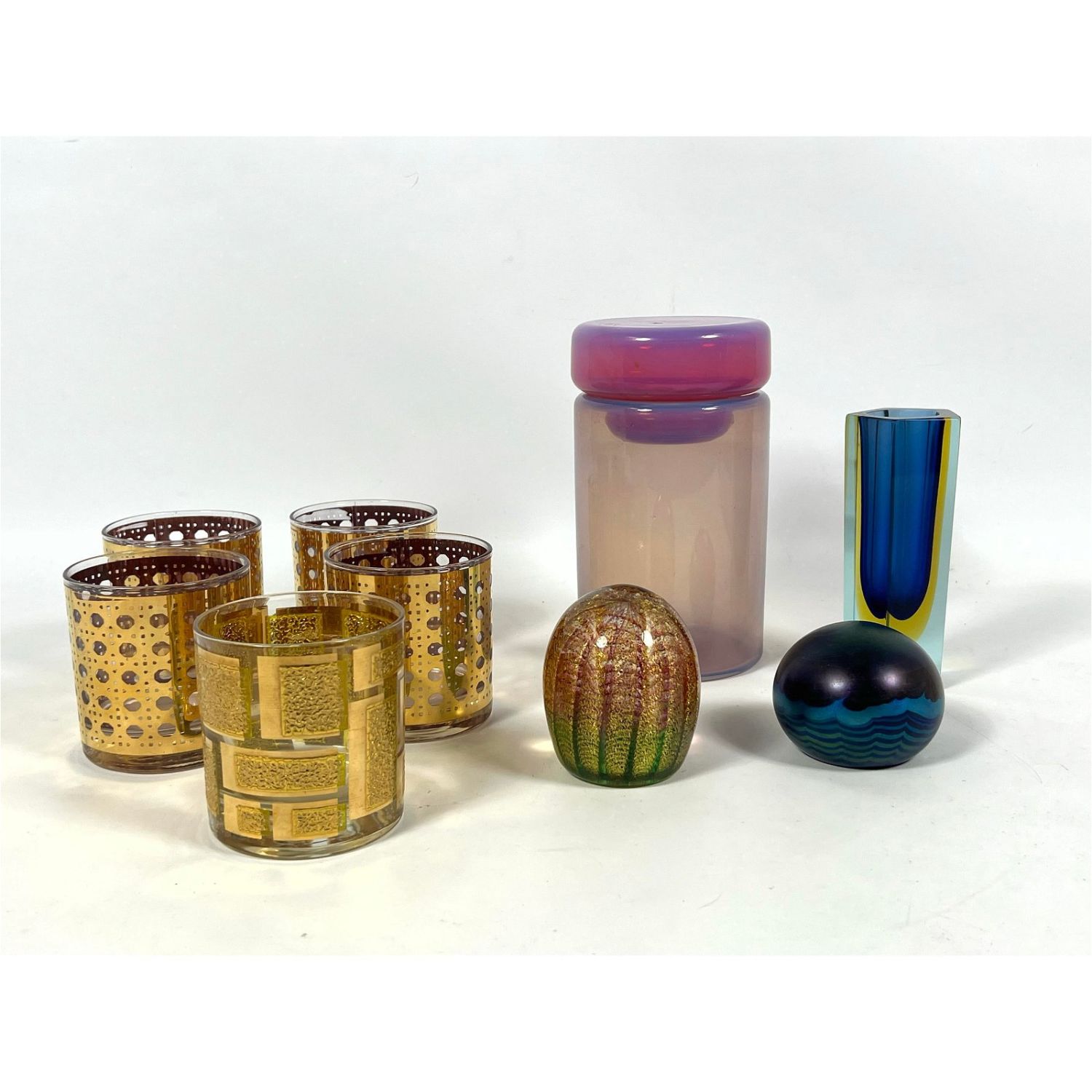 9pc Collection of MCM Glassware.